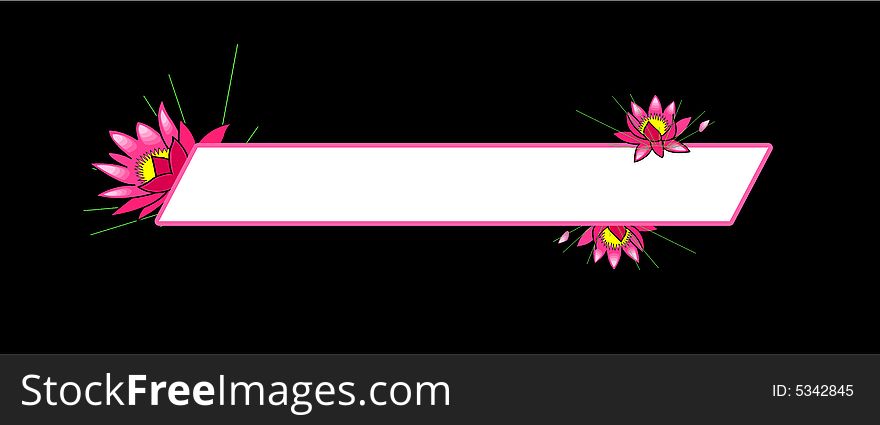 Pink floral banner website display.
