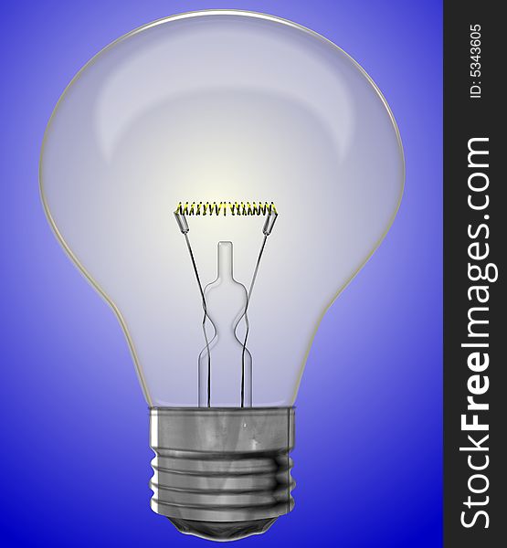 Illustration of a shining bulb on blue background. Illustration of a shining bulb on blue background