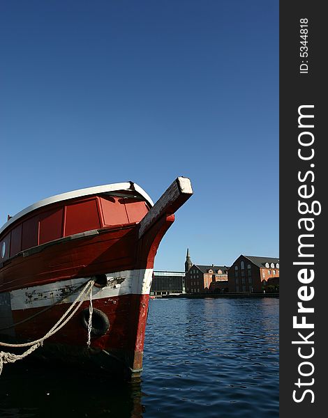 Ship on the copenhagen harbor