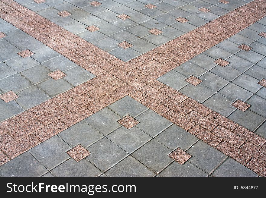 Structured color street pavement, detail