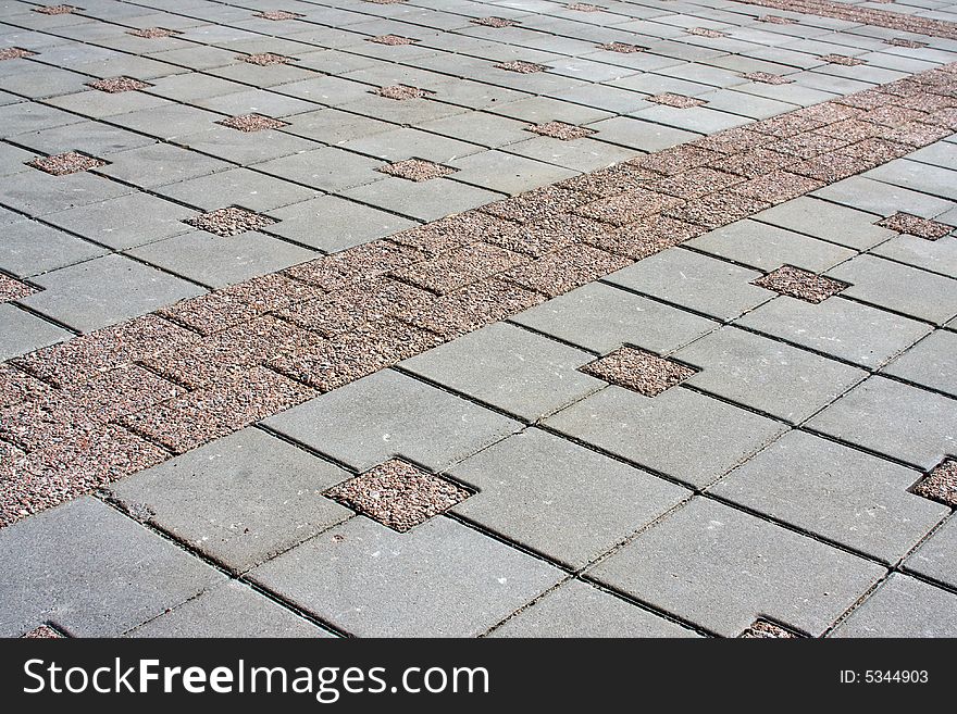 Structured color street pavement, detail