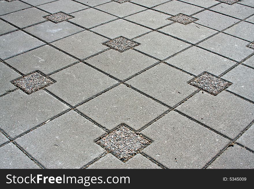 Structured color street pavement, detail