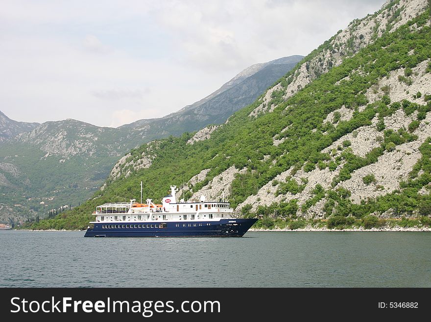 Cruise ship visiting Montenegro. Europe