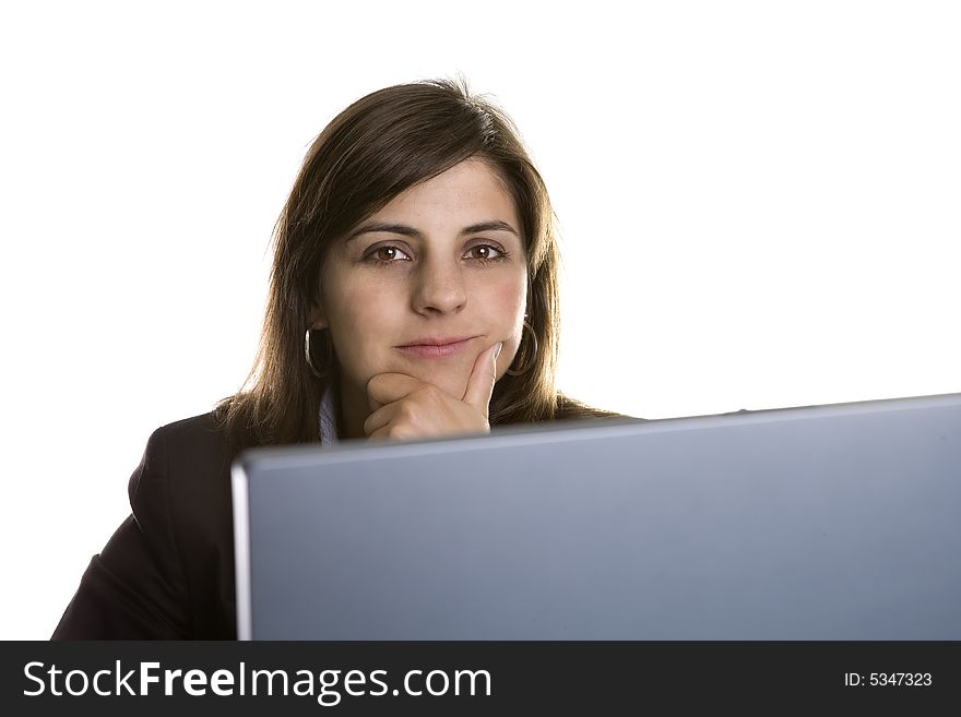 Businesswoman With Laptop Computer