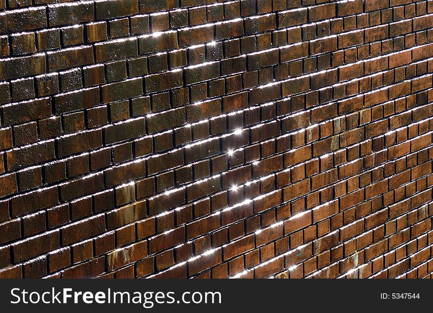 A shining brick wall