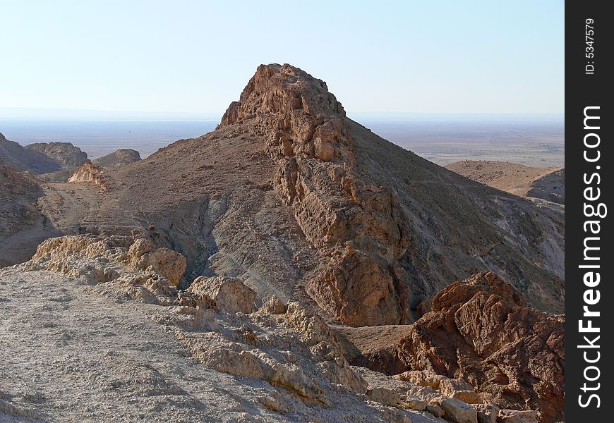 Stone desert in the sahara.