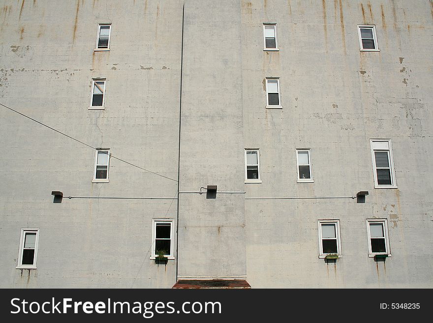 Windows on a block of apartments