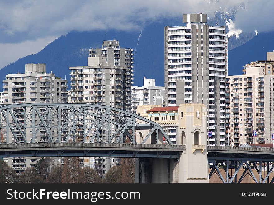 Burrard Bridge - one of the two bridges that connect west side and downtown Vancouver.