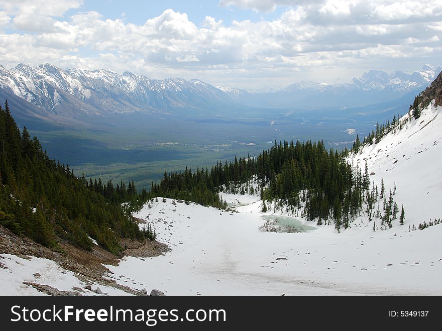 View of Mountain Rundle and Bow Valley from the C level Cirque hiking trail