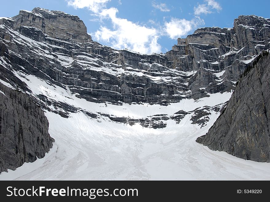 Snow covered Cascade Mountain peaks