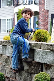 Budding Rock Climber Royalty Free Stock Photography Budding Rock Climber Royalty Free Stock Photography