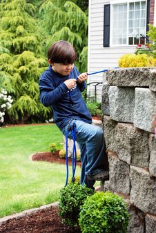 Budding Rock Climber Royalty Free Stock Image Budding Rock Climber Royalty Free Stock Image