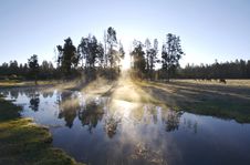 Misty Morning Sunrise Stock Image Misty Morning Sunrise Stock Image