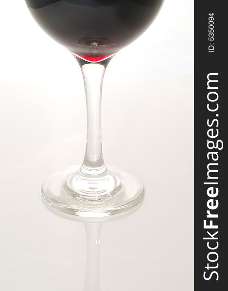 Glass of Red Wine on white background