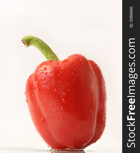 On a photo red bell pepper