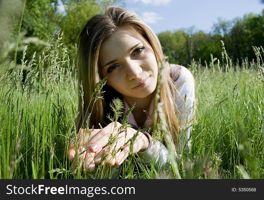 Portrait of young attractive woman