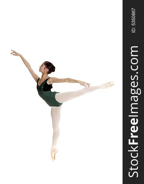 Young professional ballerina on ponite