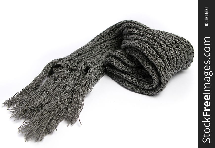 A scarf made of woolen on a white background