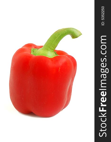 Red healthy pepper in white background