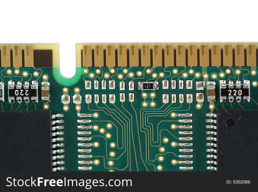 Random access memory chip close up