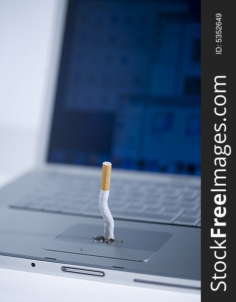 Cigarette off on your computer keyboard. Cigarette off on your computer keyboard