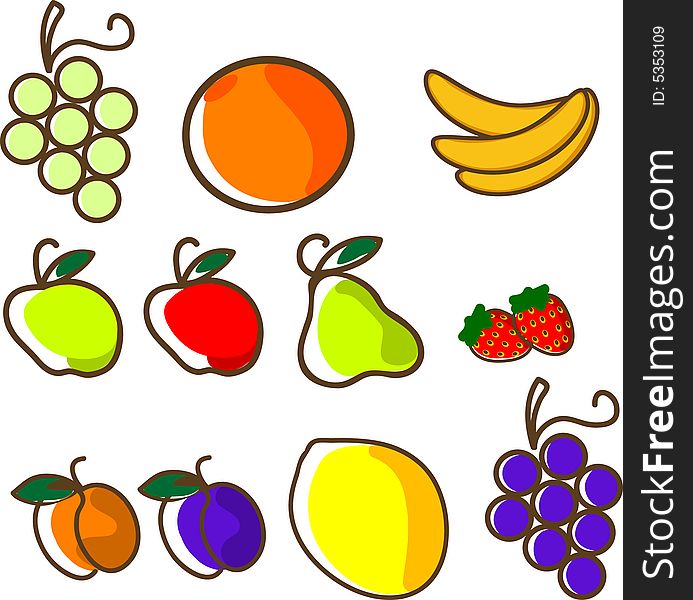 A set of vector fruit