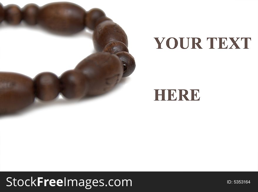 Wooden bracelet isolated on white