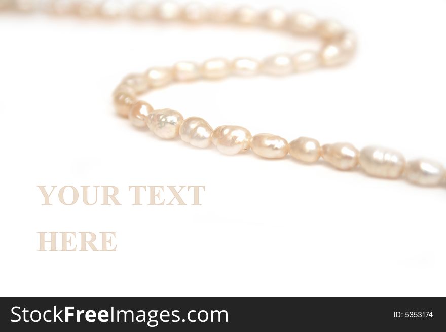 Pearls thread isolated on white