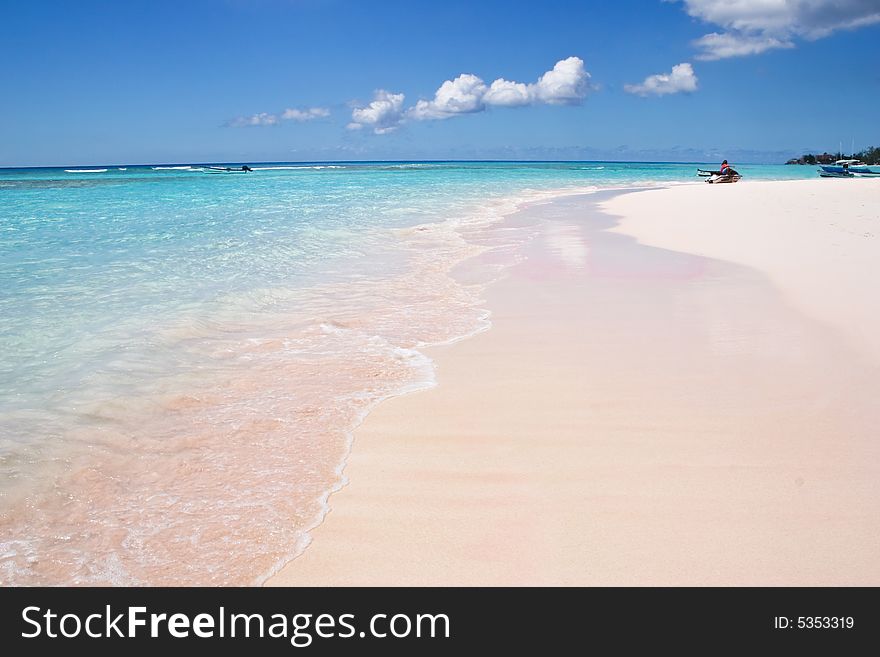 Sandy beach on Barbados island, Caribbean sea. Sandy beach on Barbados island, Caribbean sea