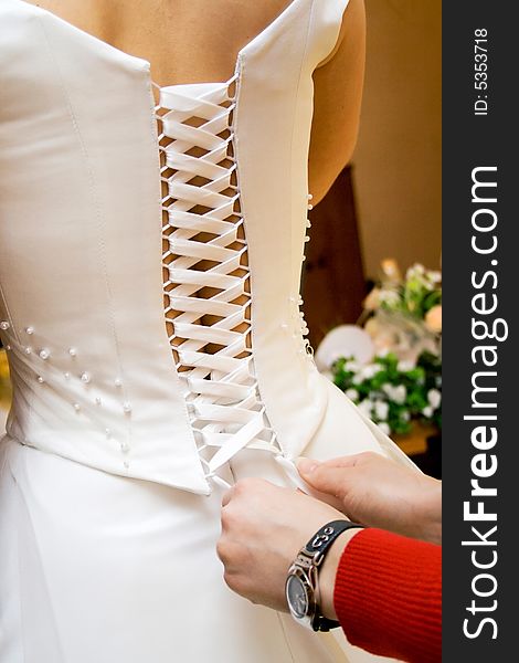 Wedding dress corset. The bride.