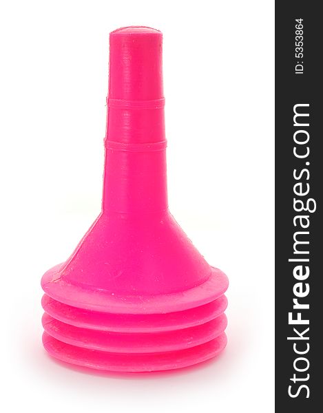 Pink plunger on the white background. Pink plunger on the white background.