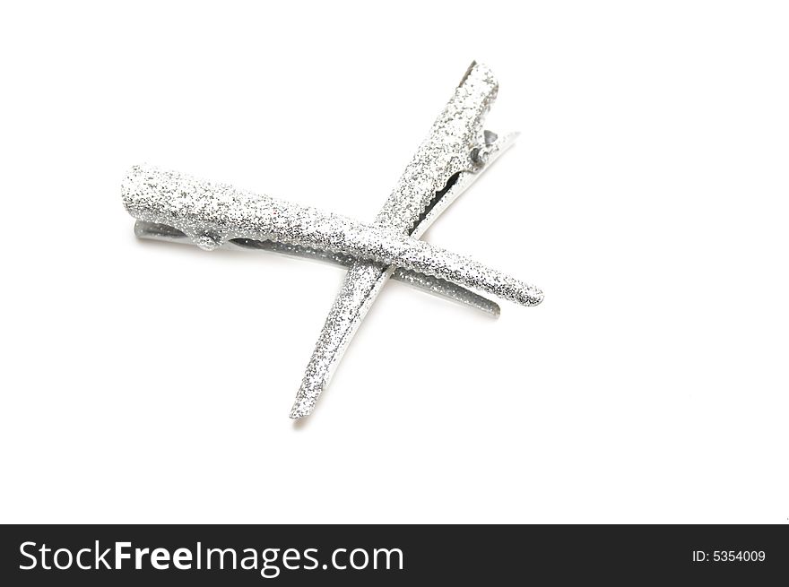 Hair-pin on the white isolated background