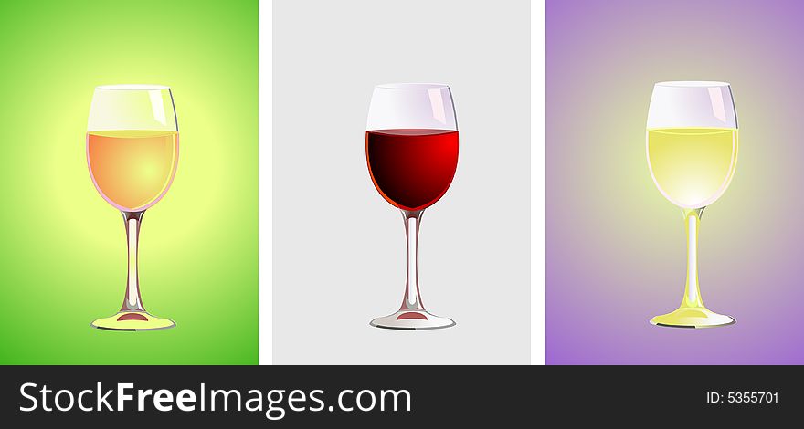 Vector illustration - a three glasses