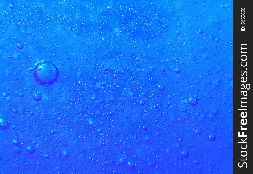 Blue liquid with air vesicles. Blue liquid with air vesicles