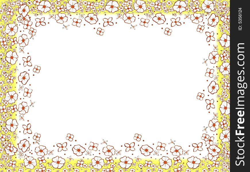 Frame with flower borders editable. Frame with flower borders editable