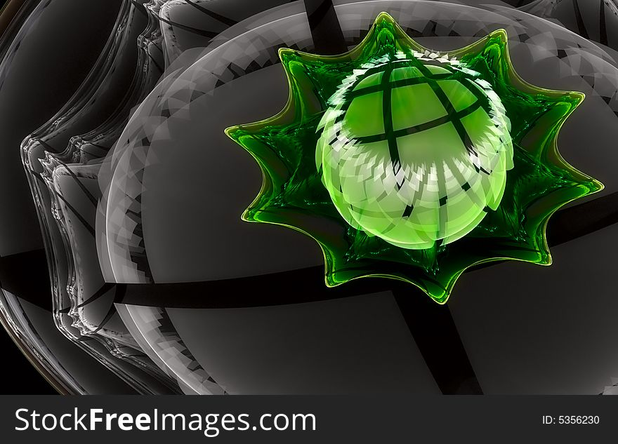 Glass flower - abstract fractal 3d rendering.