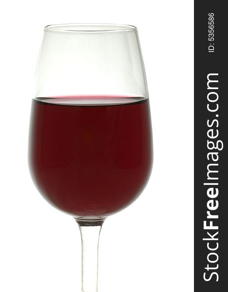 A red wine glass isolated over white background