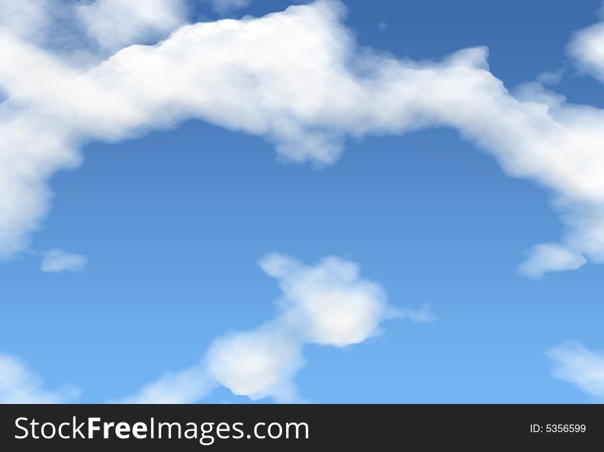 White fluffy clouds against a gradient blue sky. White fluffy clouds against a gradient blue sky