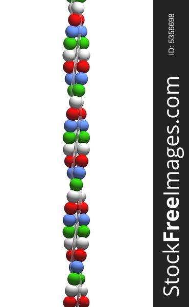 3d rendered DNA with molecules