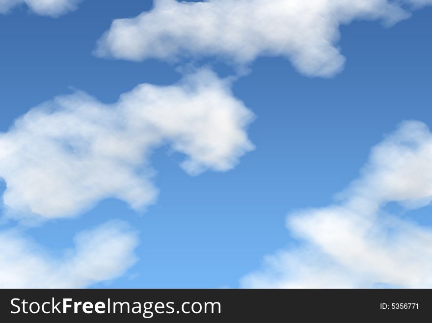 White fluffy clouds on a gradient sky. White fluffy clouds on a gradient sky