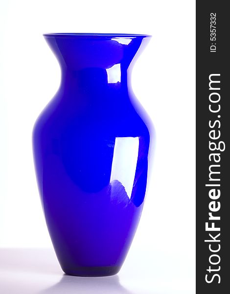 Isolated blue vase ready to join a collection