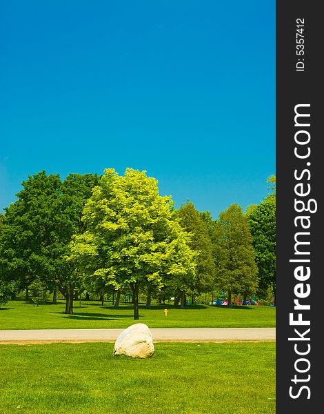 Blue sky background with white clouds and a tree. Blue sky background with white clouds and a tree