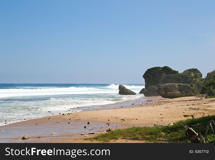 Serf beach at the Barbados island. Serf beach at the Barbados island