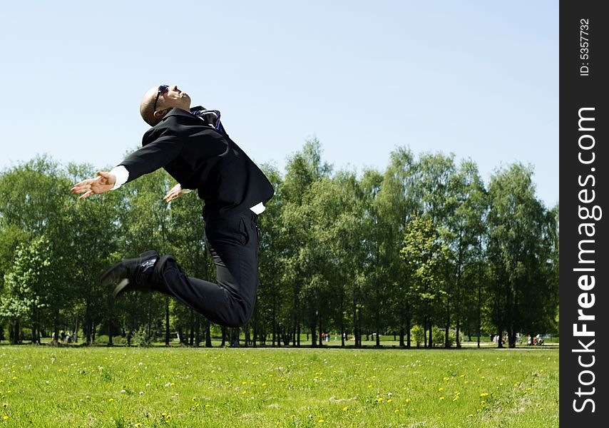 Businessman In The Park.