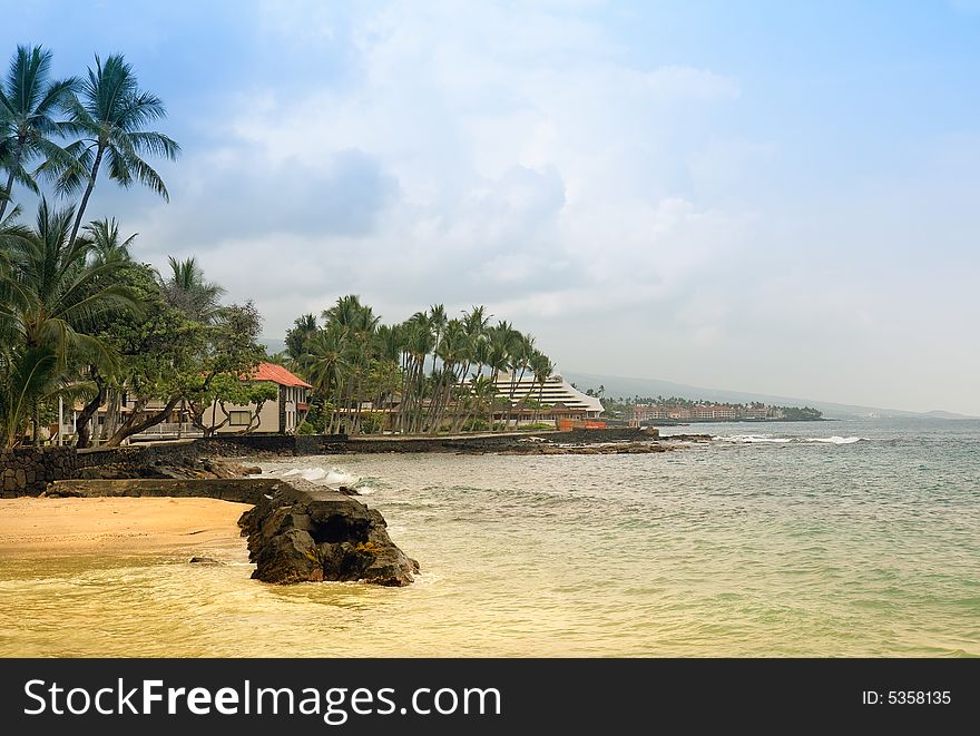 Beautiful tropical beach in Big Island, Hawaii