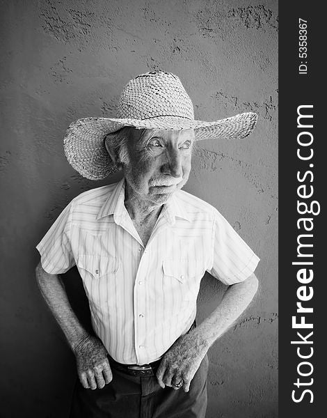 Senior Citizen Man in a Cowboy Hat