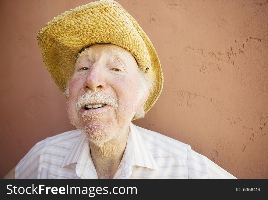 Senior Citizen Man In A Cowboy Hat