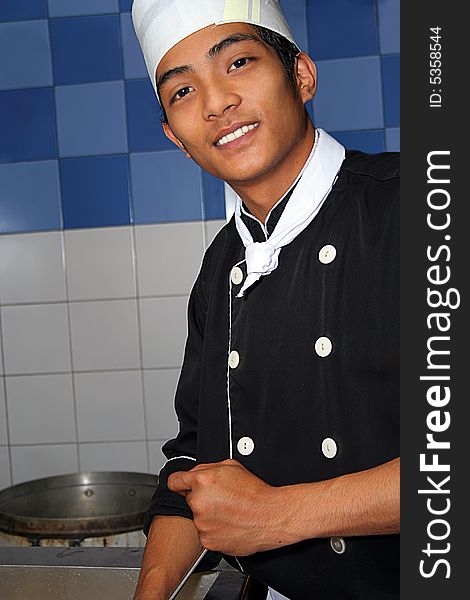 chef at work with his smile