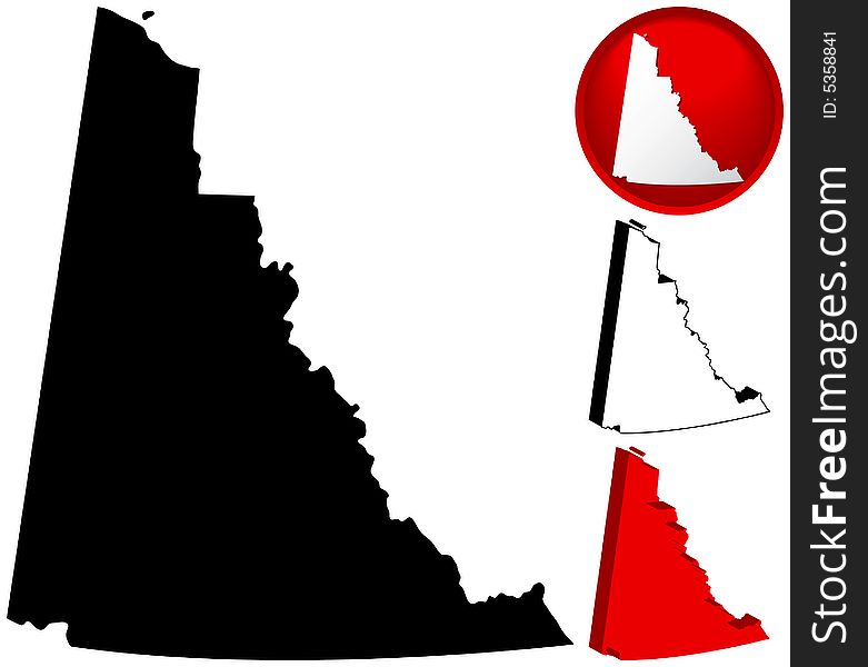 Detailed Map of Yukon Territory, Canada with several variations