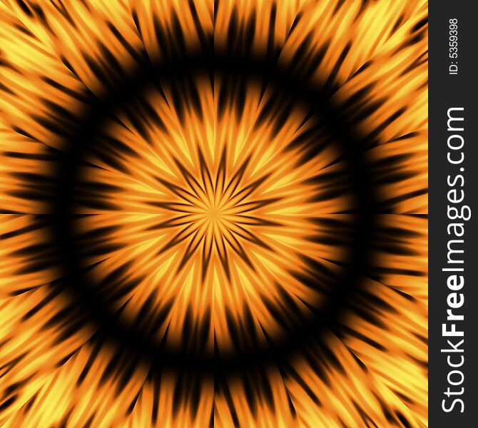 Abstract golden sun, could be also a sunflower or an explosion. Abstract golden sun, could be also a sunflower or an explosion